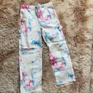 Tie-Dye Wide Leg Jeans